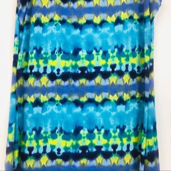 Madmazelle Maxi Tank Dress Sz Small? Tie Dyed Boho Flowy Blue Green Yellow - Picture 6 of 6